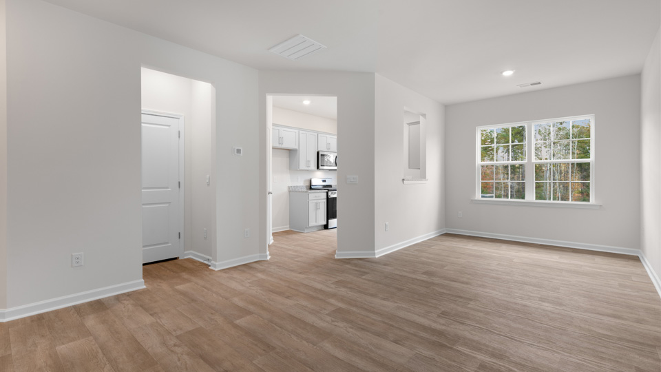 Living area with revwood flooring