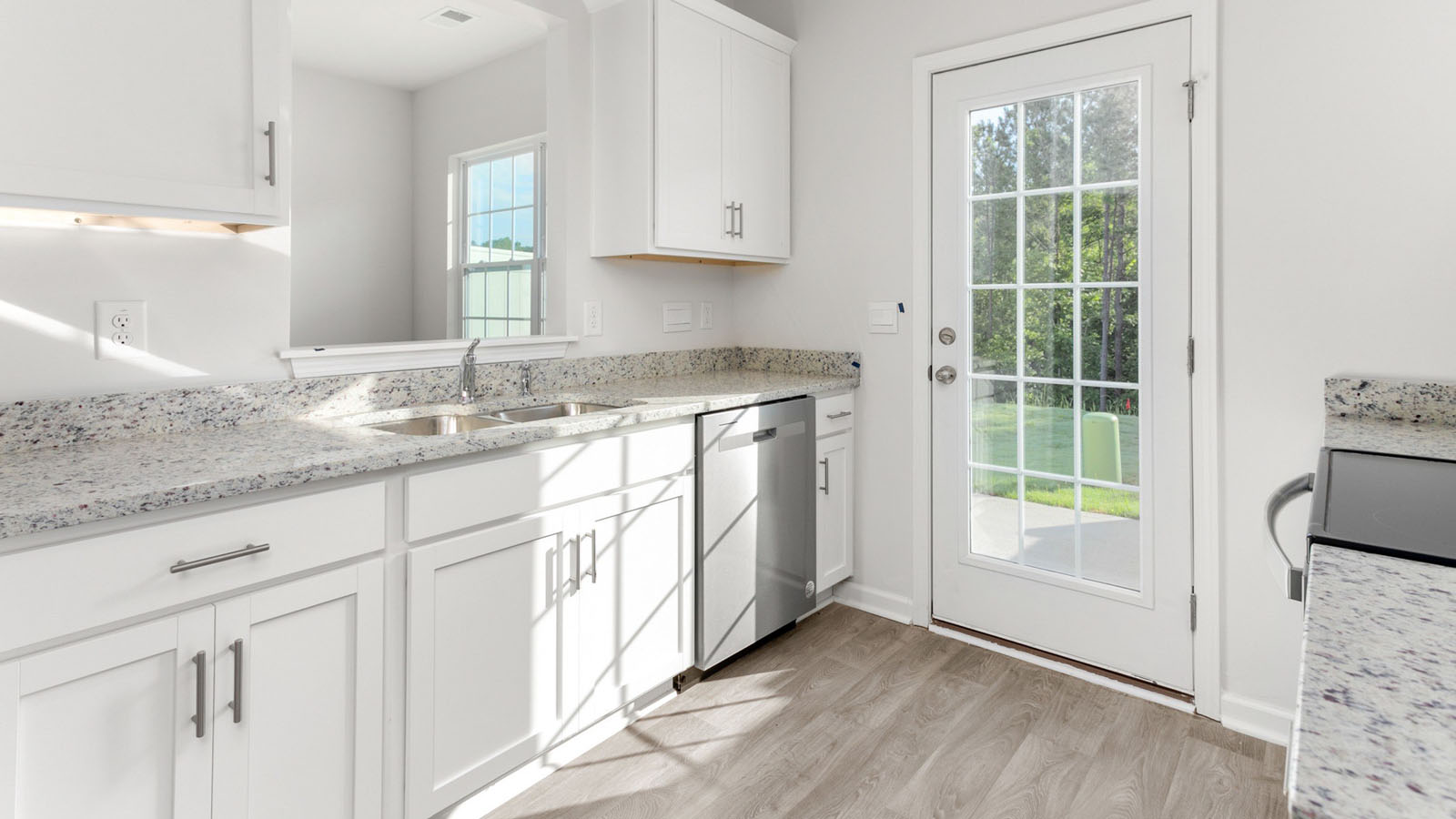 Kitchen with white cabinets