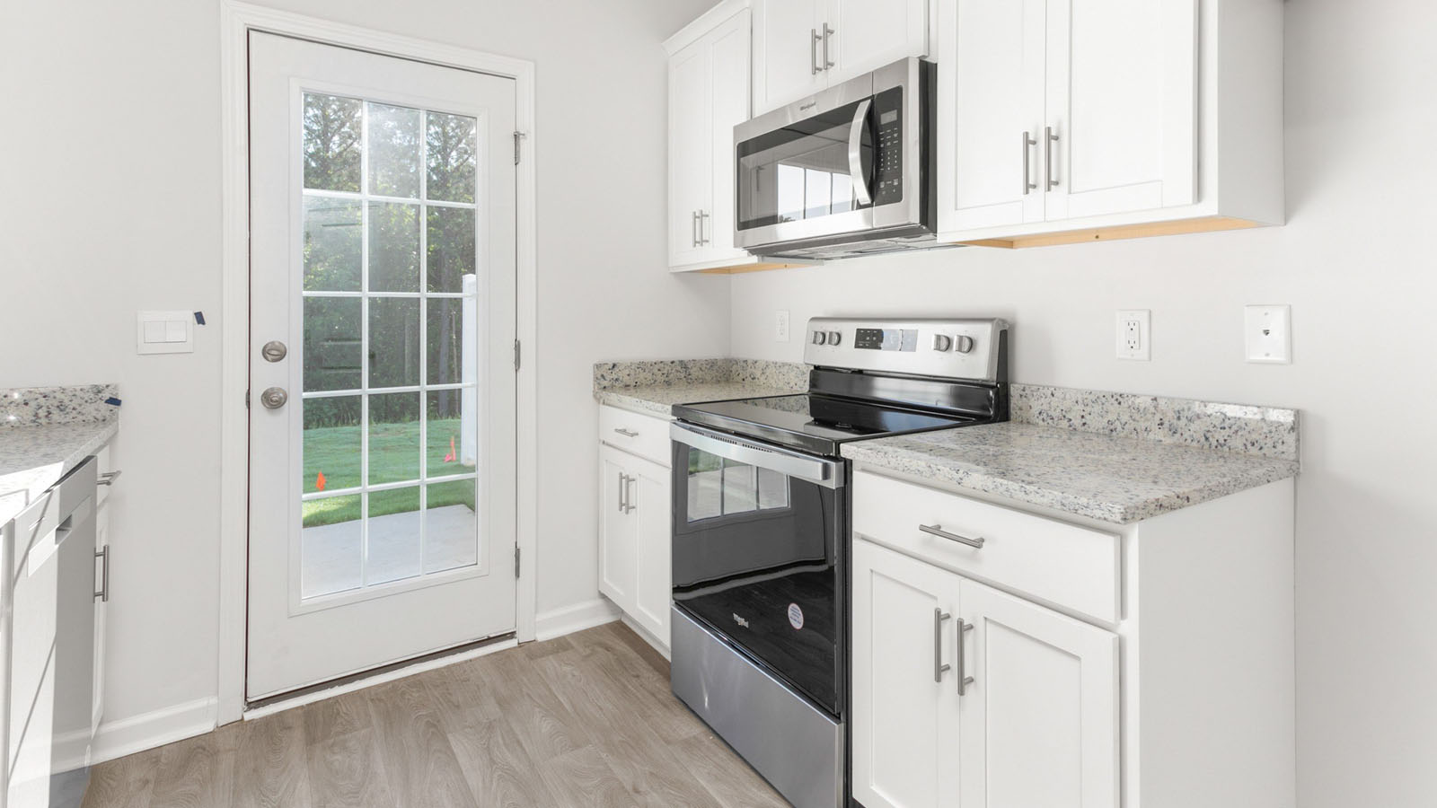 Kitchen with white cabinets