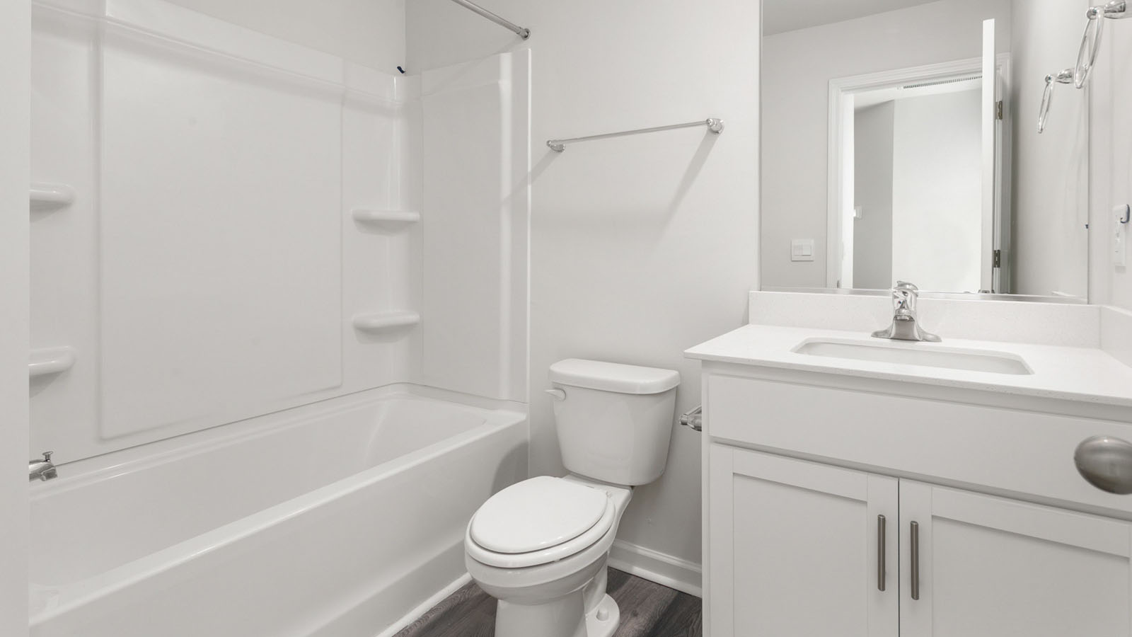 Bathroom with white cabinets