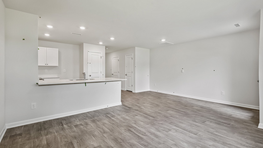 Living area with revwood flooring
