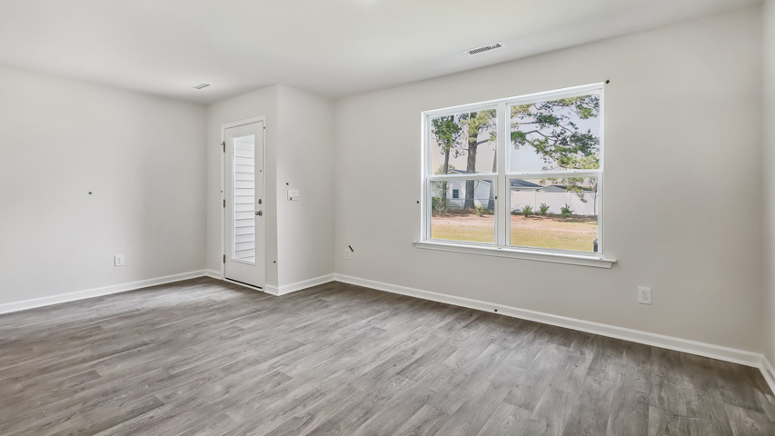 Living area with revwood flooring