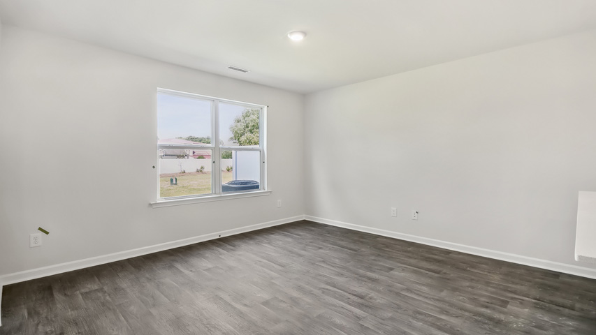 Living area with revwood flooring