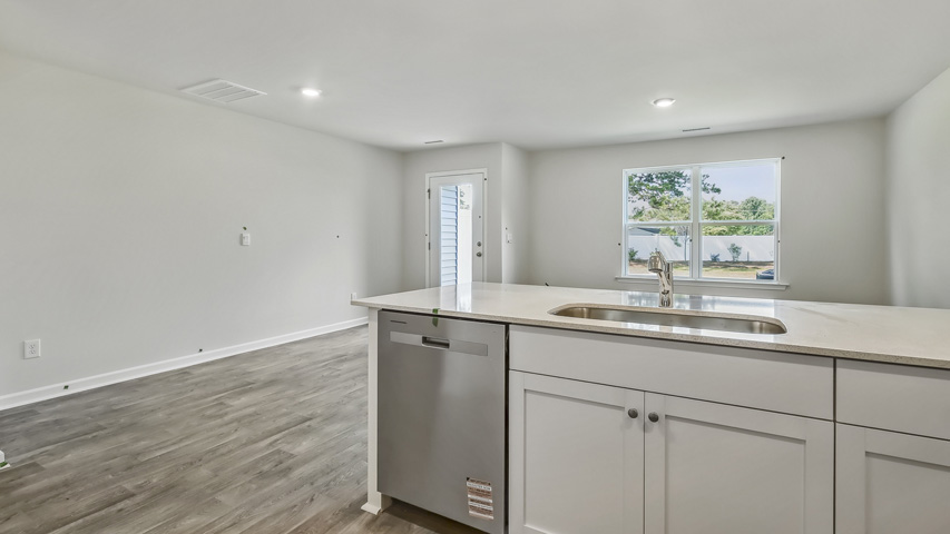 Kitchen with white cabinets