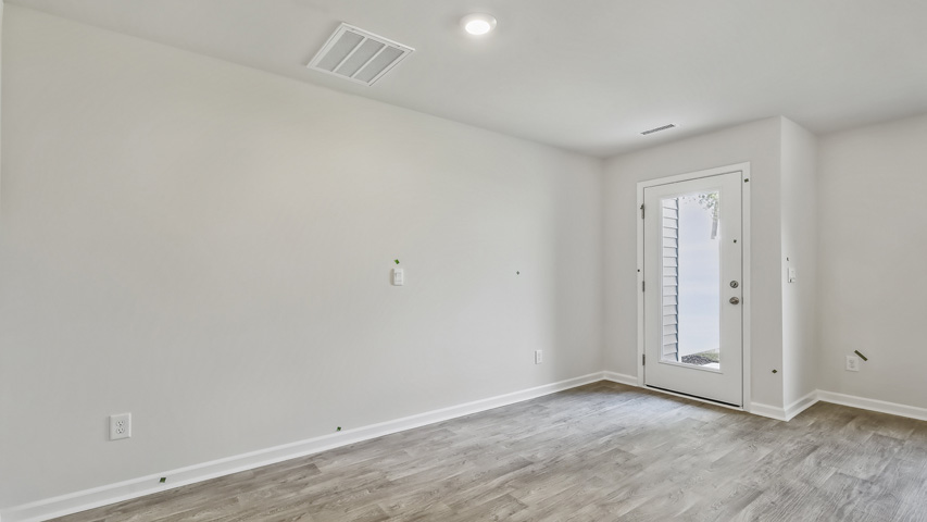 Living area with revwood flooring