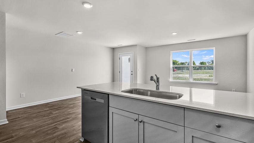 Kitchen with grey cabinets