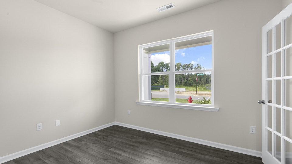 Flex room with french doors