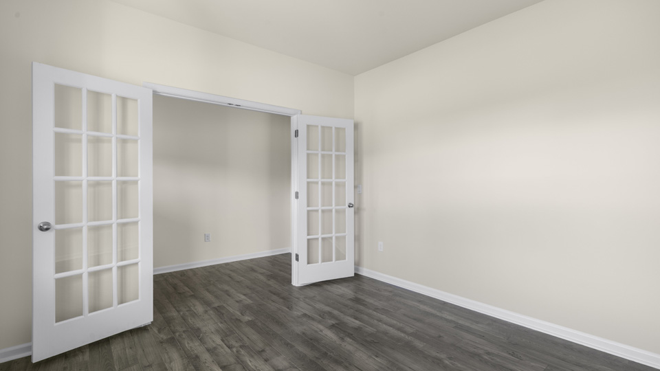 Flex room with french doors