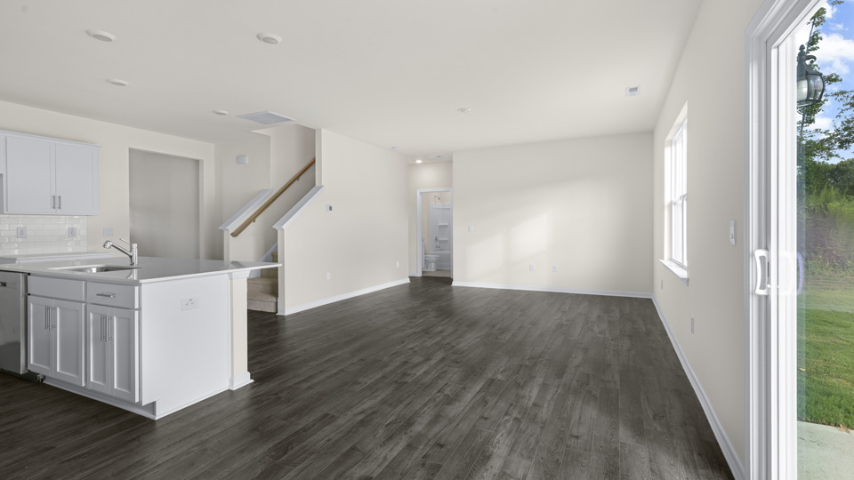 Kitchen with white cabinets