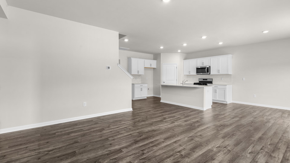 Living room with revwood flooring