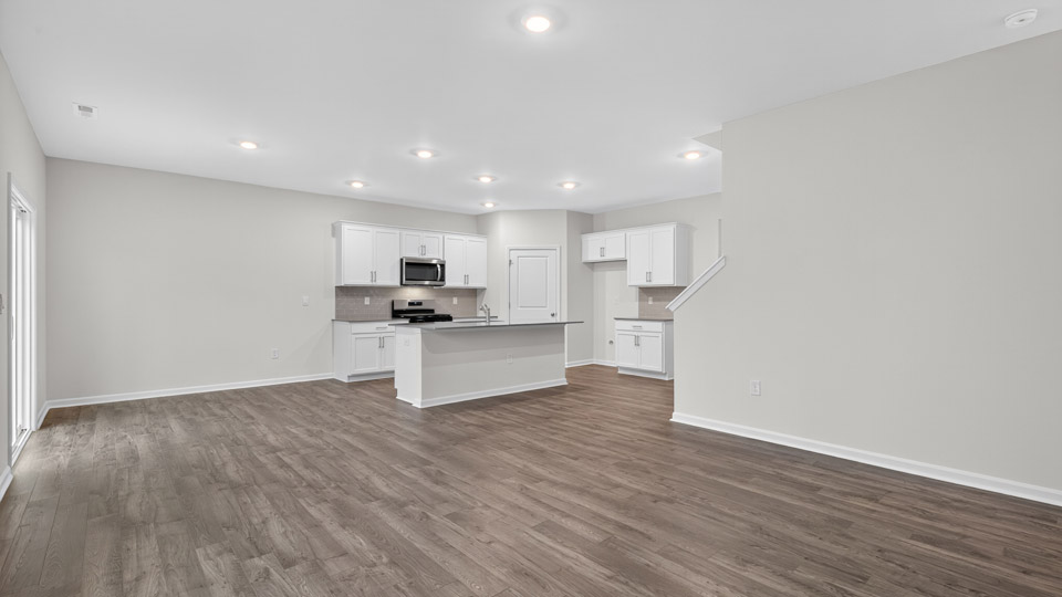 kitchen overlooking living room