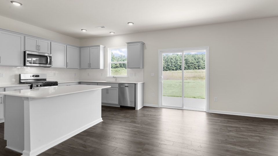 kitchen and sliding glass doors