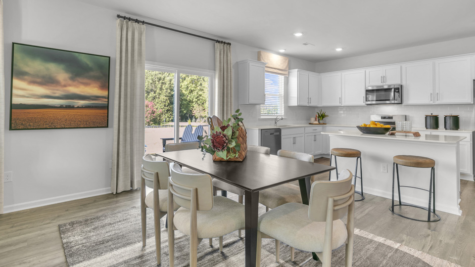 Kitchen with white cabinets