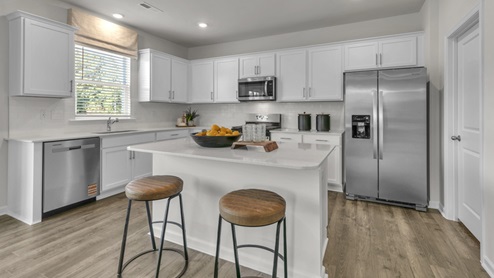 Hanover model kitchen with white cabinets