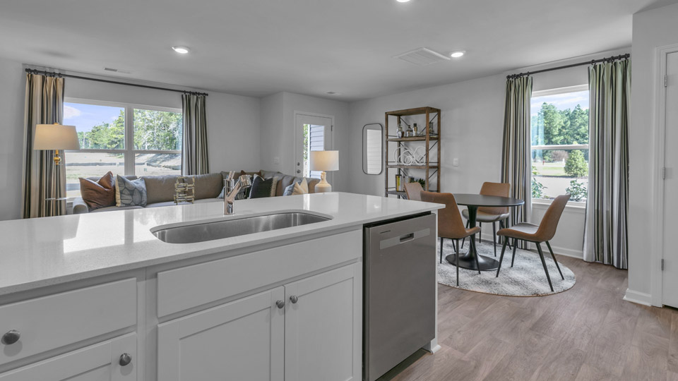Kitchen with white cabinets