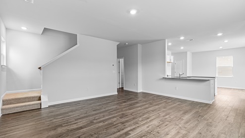 Living area with revwood flooring