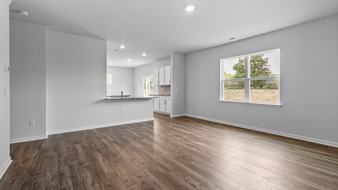 Living area with revwood flooring