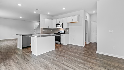 Living area with revwood flooring