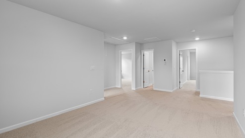Bedroom with carpet flooring