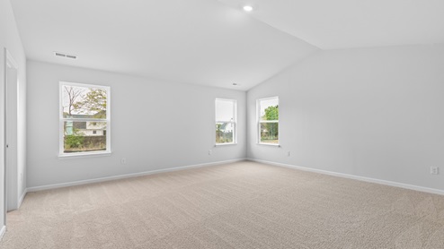 Bedroom with carpet flooring