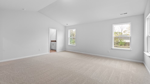 Bedroom with carpet flooring