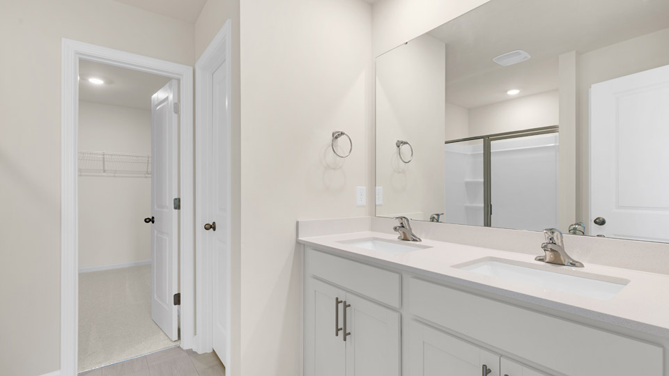 bathroom with quartz countertops