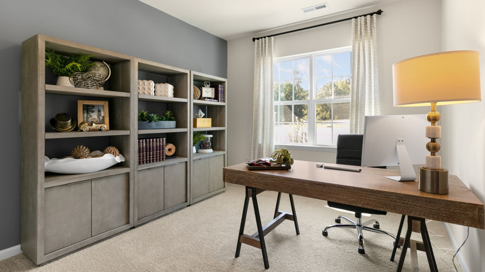 study or bedroom with carpet flooring