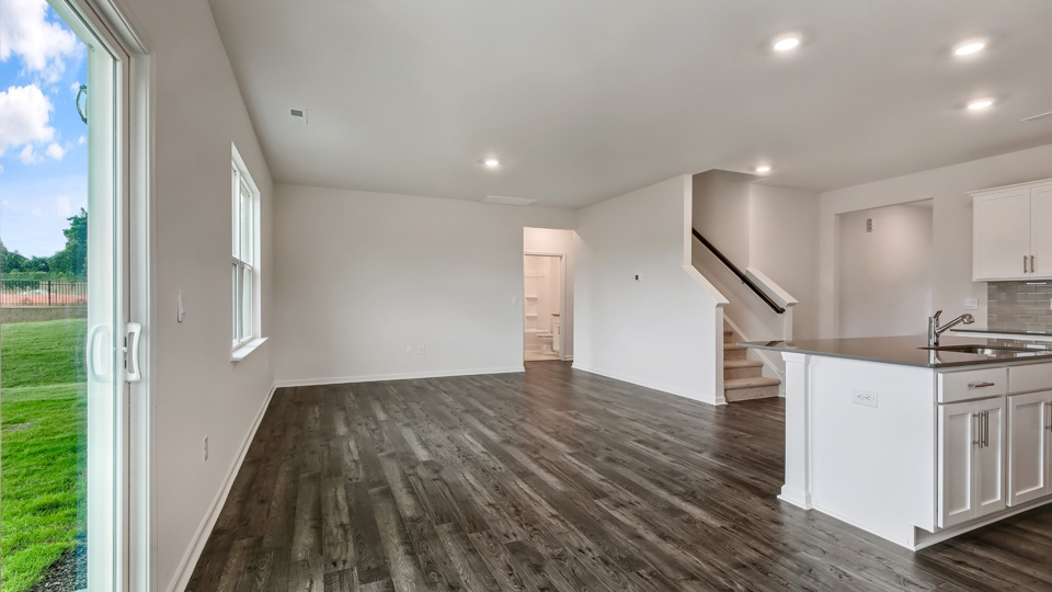 Living area with revwood flooring