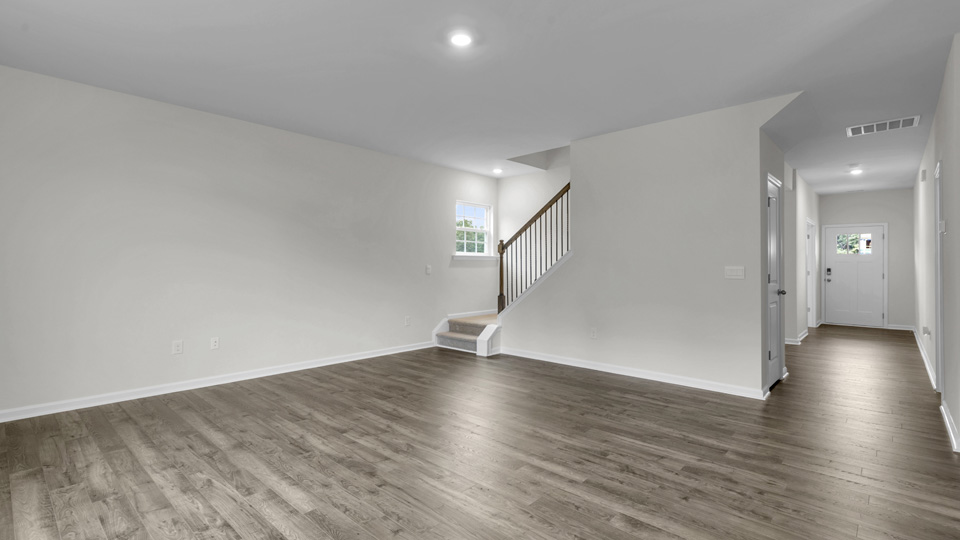 Living area with revwood flooring