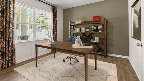 study with ample light and french doors