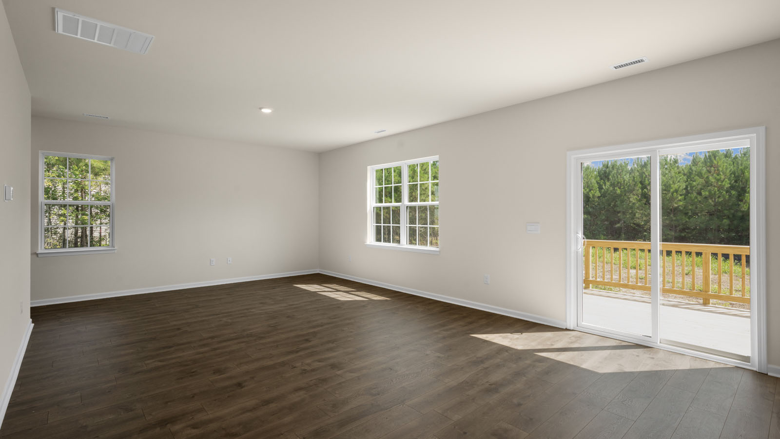 Living area with revwood flooring