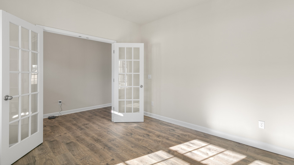 Flex room with french doors