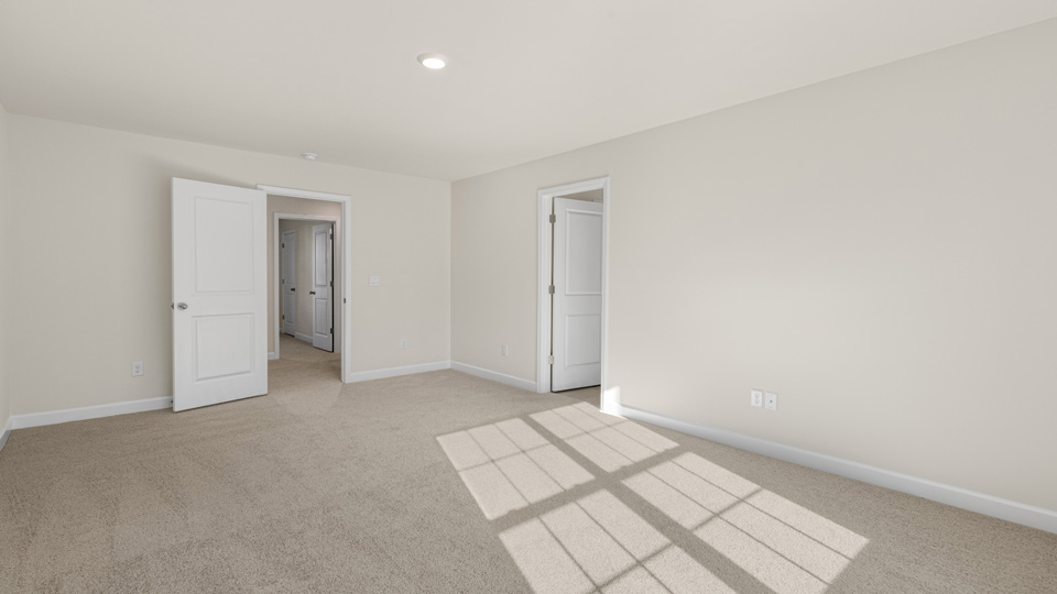 Bedroom with carpet flooring