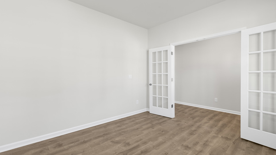 Flex room with french doors