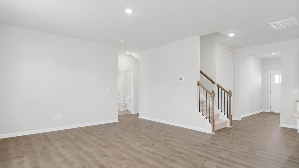 Living area with revwood flooring