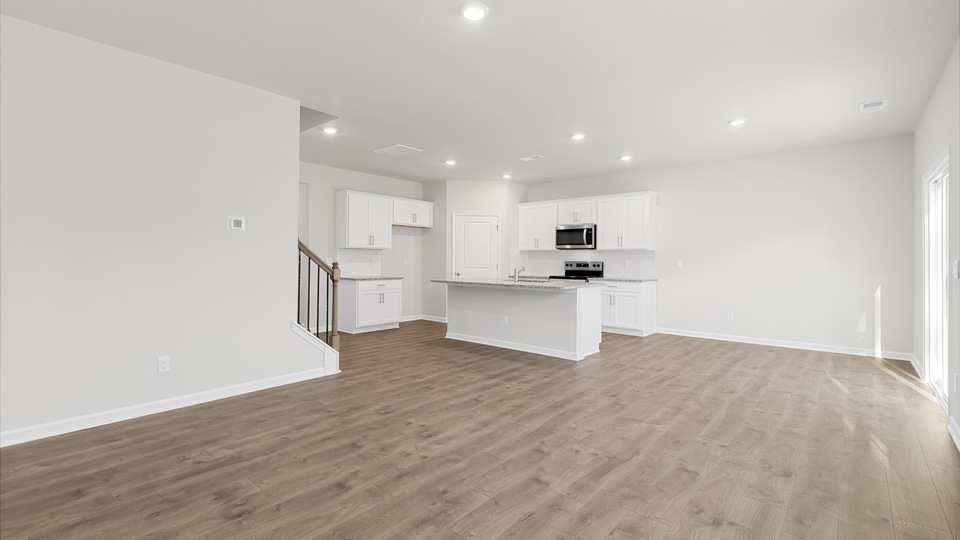 Living area with revwood flooring