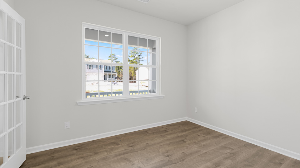 Flex room with french doors