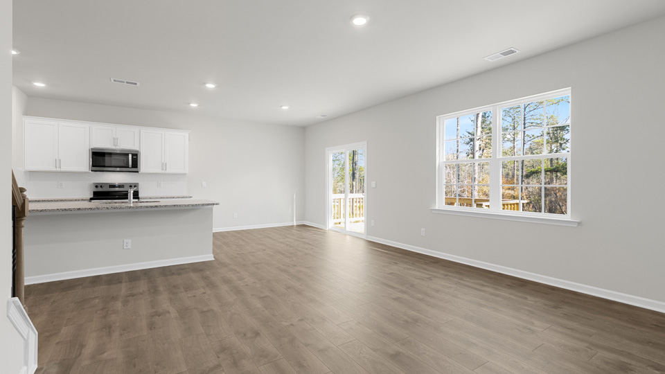 Living area with revwood flooring