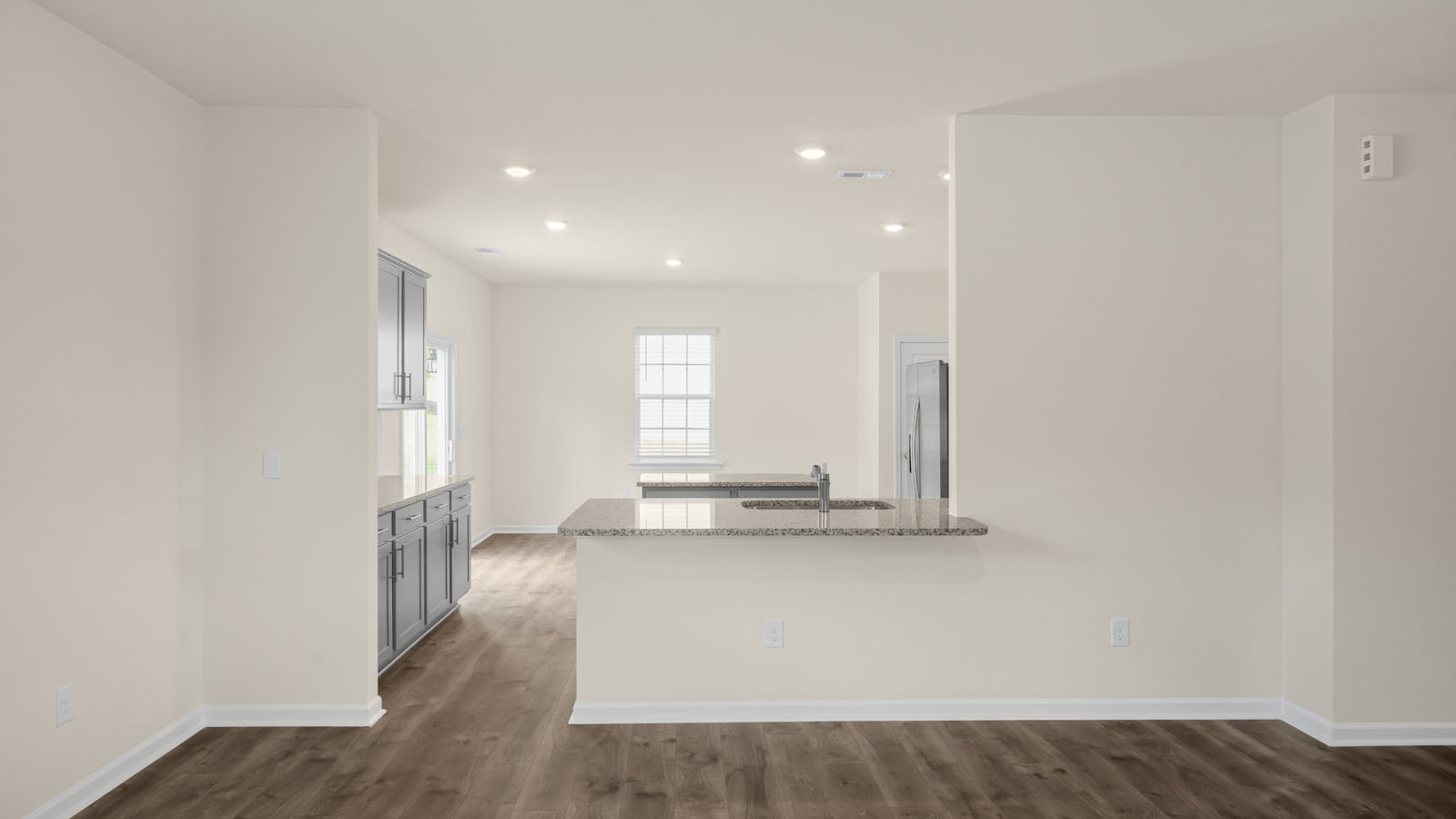 Living area with revwood flooring