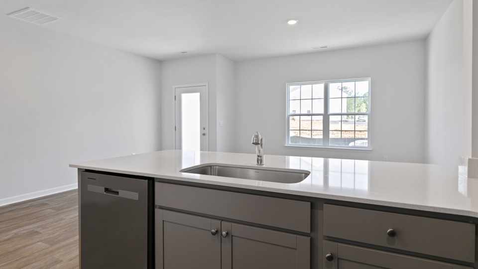 Kitchen with white cabinets