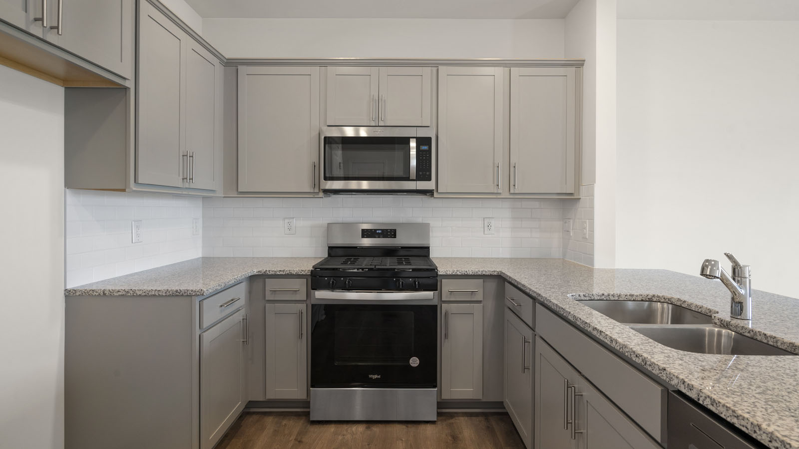 Kitchen with grey cabinets