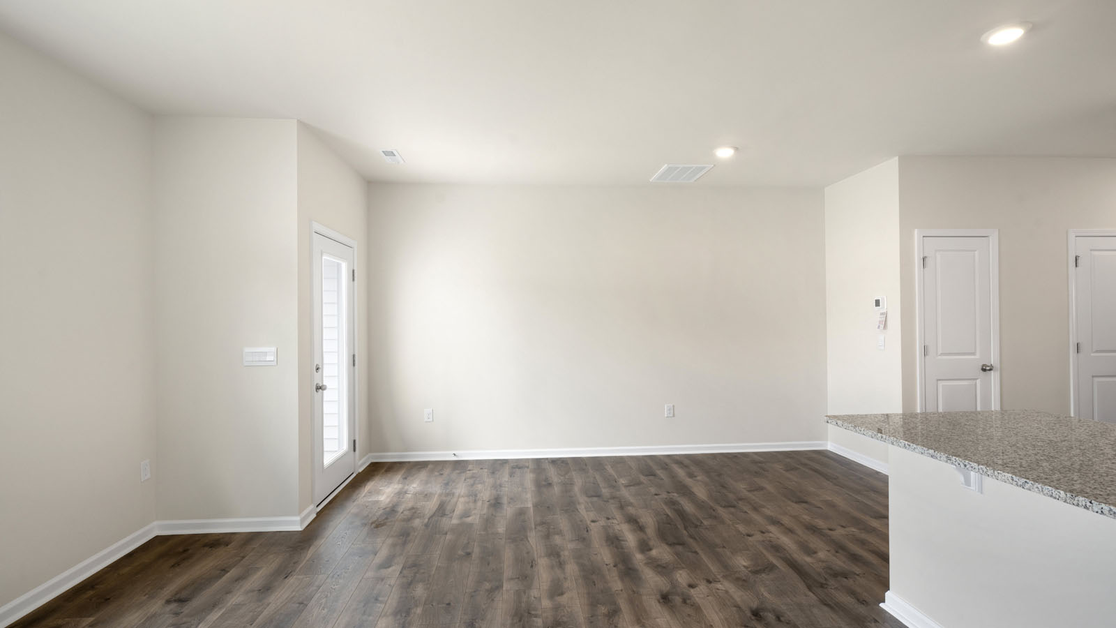 Living area with revwood flooring
