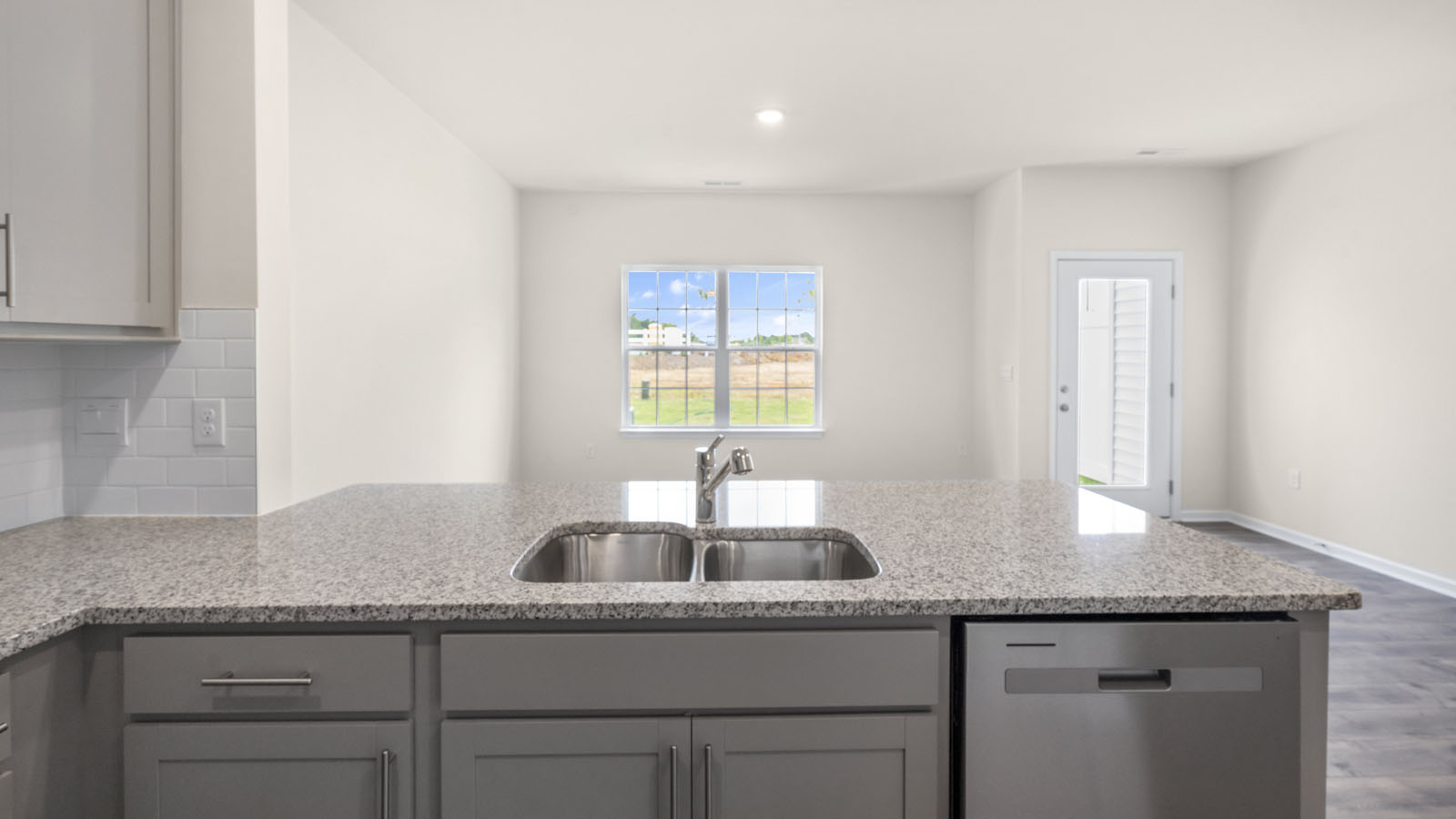 Kitchen with grey cabinets