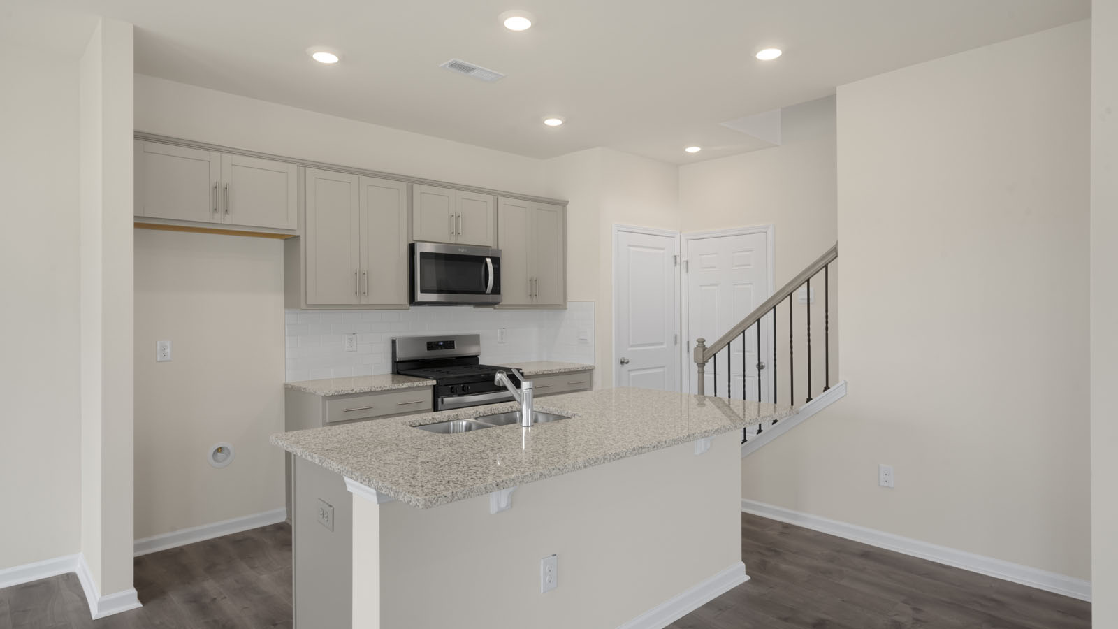 Kitchen with grey cabinets