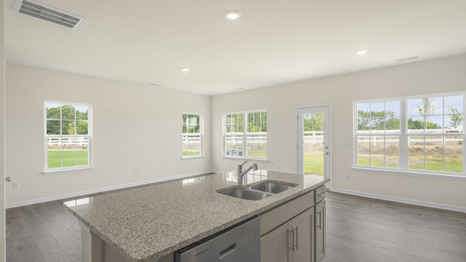 Kitchen with grey cabinets