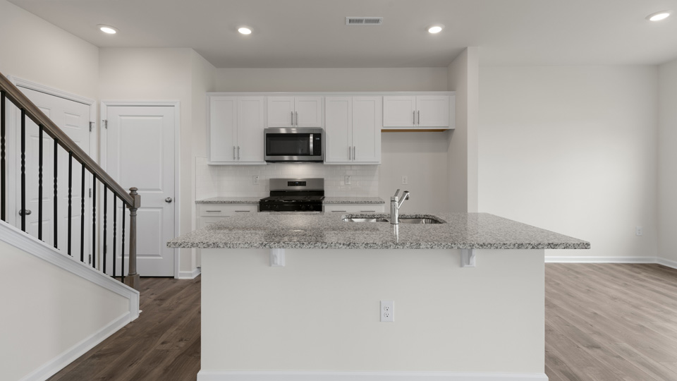 kitchen with white cabinets