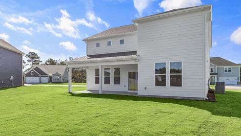 Lawson backyard with covered patio