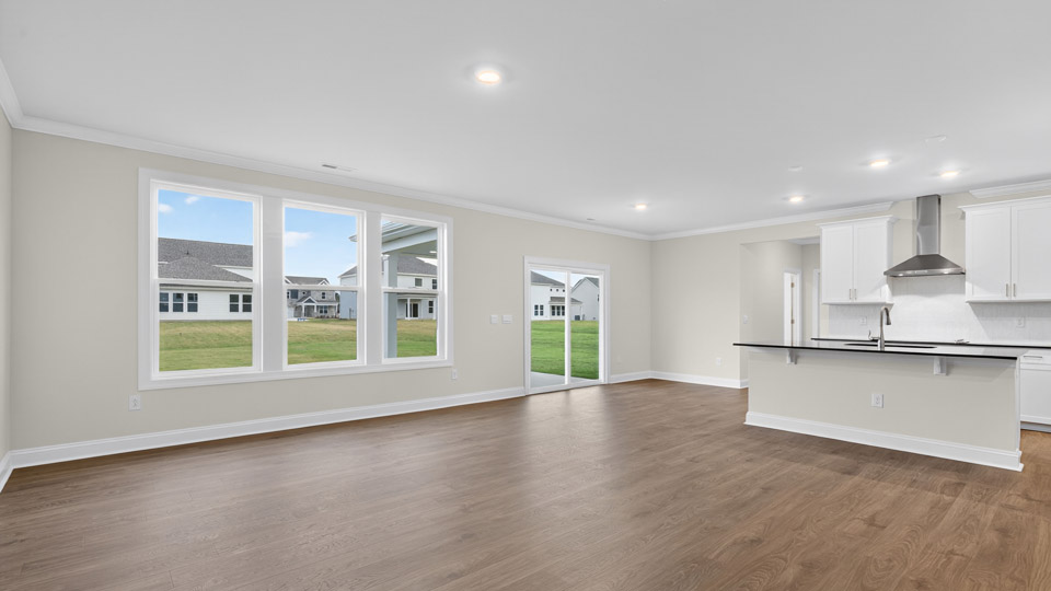 kitchen overlooking living room