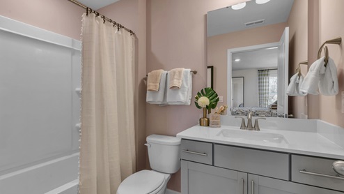 half bath with single vanity sink