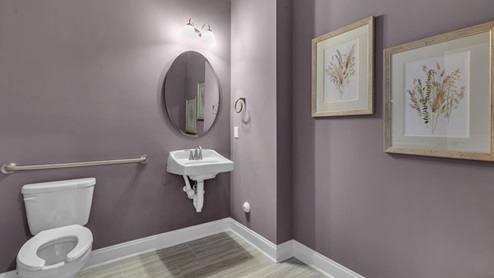 half bath with single pedestal sink
